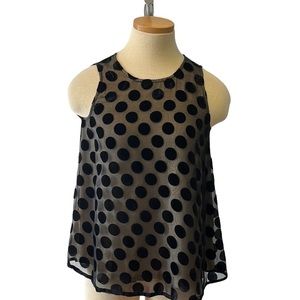 Anthropologie Sunday in Brooklyn Velvet Polka Dot Sleeveless Top, Petites XXS